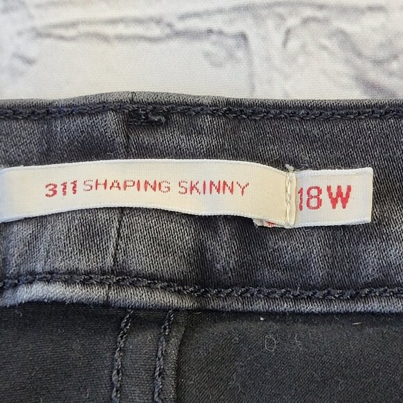 Levi’s premium denim dark gray/washed out black 311 shaping skinny jeans 18W - Picture 9 of 13